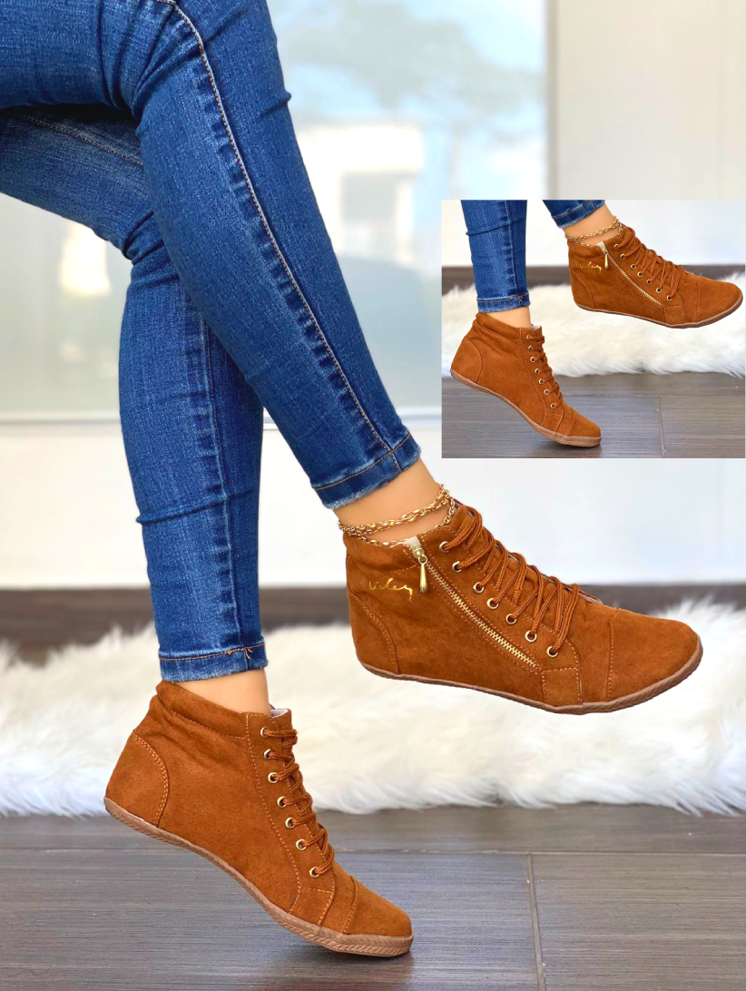 velez botas con cierre zapatos  mujer color cafe tienda onlineshoppingcenterg colombia centro de compras en linea